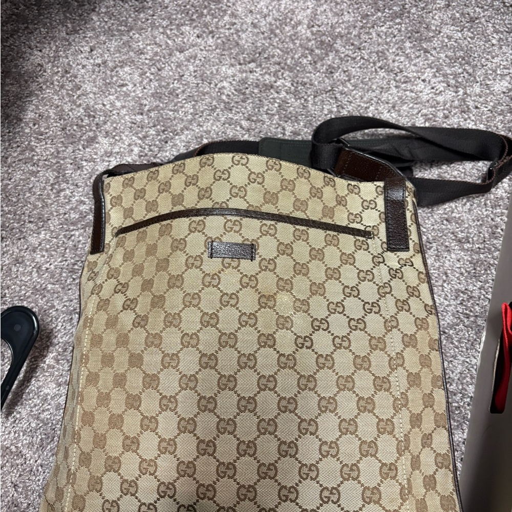 Gucci Tan and Brown Men's Messenger Bag